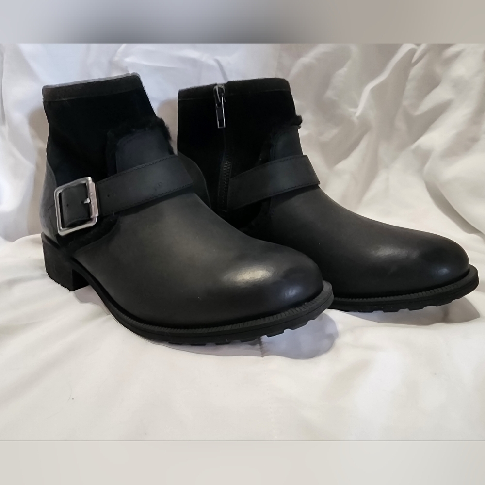 Black Ankle Boots with Buckle